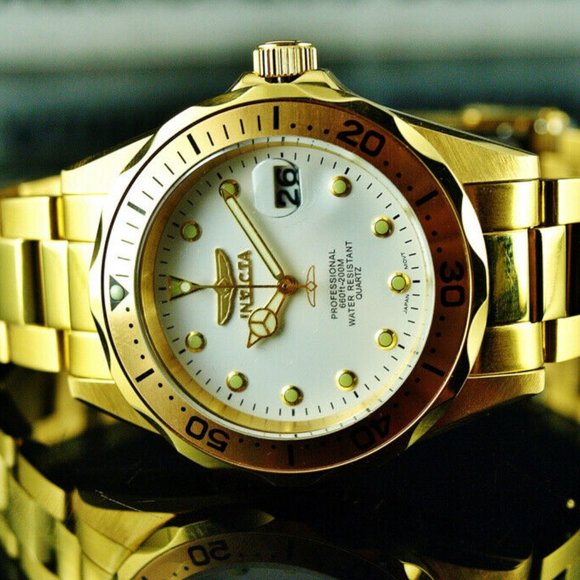 SALE! 18K GOLD INVICTA PRO DIVER WATCH - Picture 3 of 4